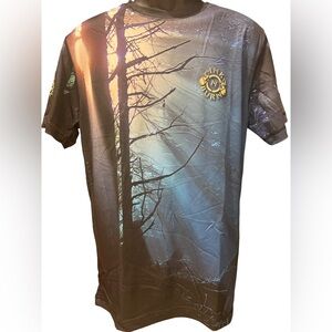 INKnBURN Forest Graphic Men's Tee - Black and Blue, Tech Running Shirt, Like New